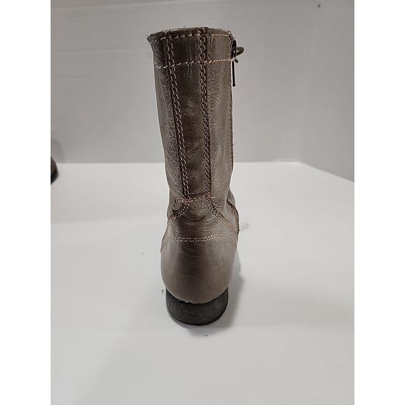 Steve Madden Leather Womens Troopa Combat Boot Size 8.5 Taupe Lace Up - Picture 12 of 14